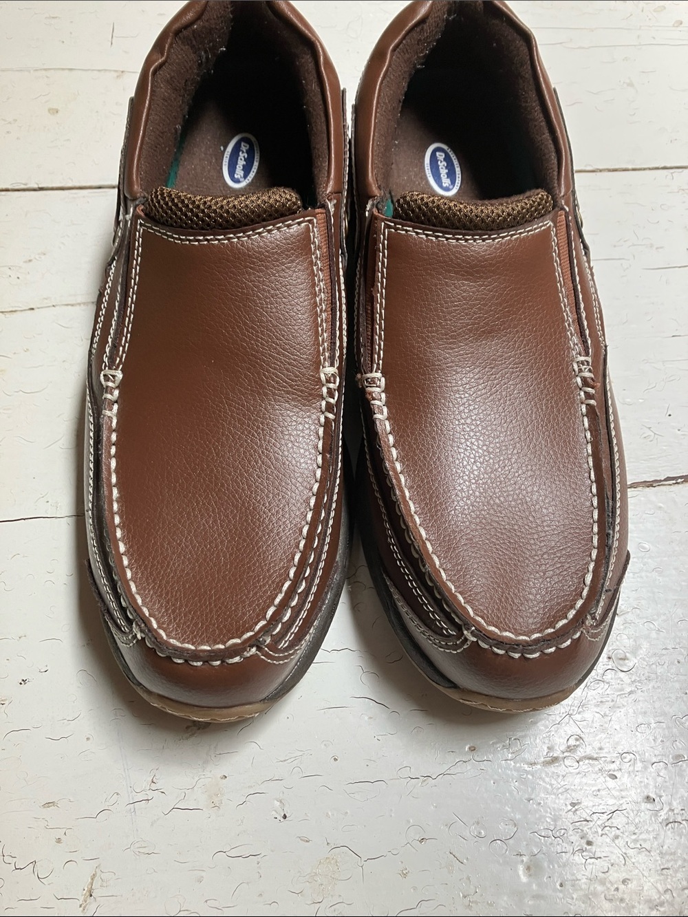 Dr. Scholl’s Men’s Sz 10 Advanced Comfort Brown Leather Casual Boat Shoes